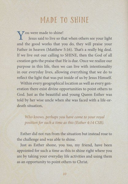 Made to Shine: 90 Devotions to Enjoy and Reflect God's Light (Hardcover)