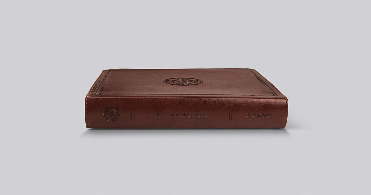 ESV Journaling, TruTone Brown, Mosaic Cross, Leathersoft