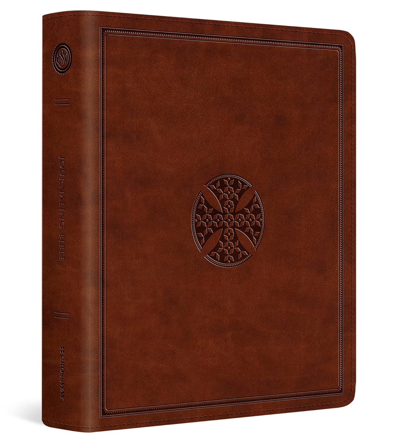 ESV Journaling, TruTone Brown, Mosaic Cross, Leathersoft
