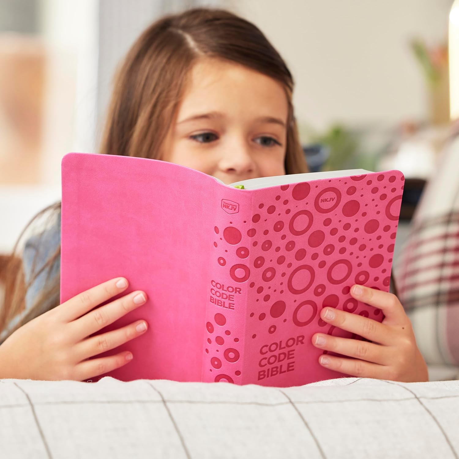 NKJV Color Code Bible for Kids, Pink Leathersoft, Comfort Print