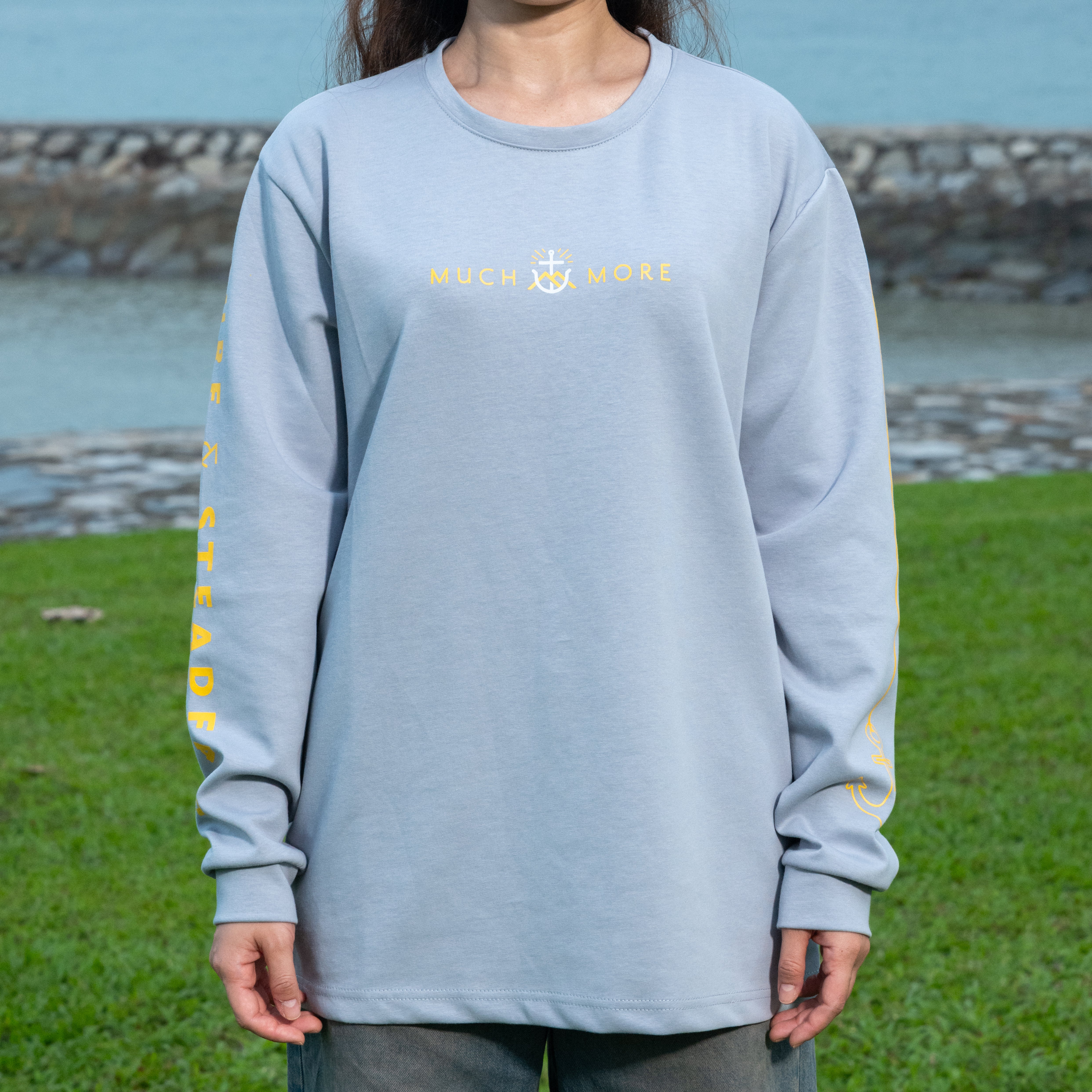 Much More Long-Sleeve Pullover, Light Grey (KJV)