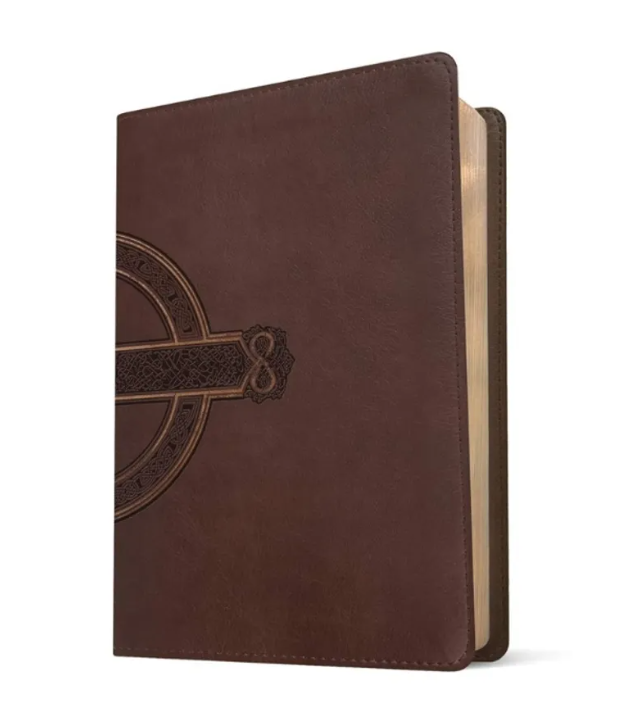 NLT Compact Giant Print, LeatherLike, Mahogany Celtic Cross (Filament-Enabled Edition)