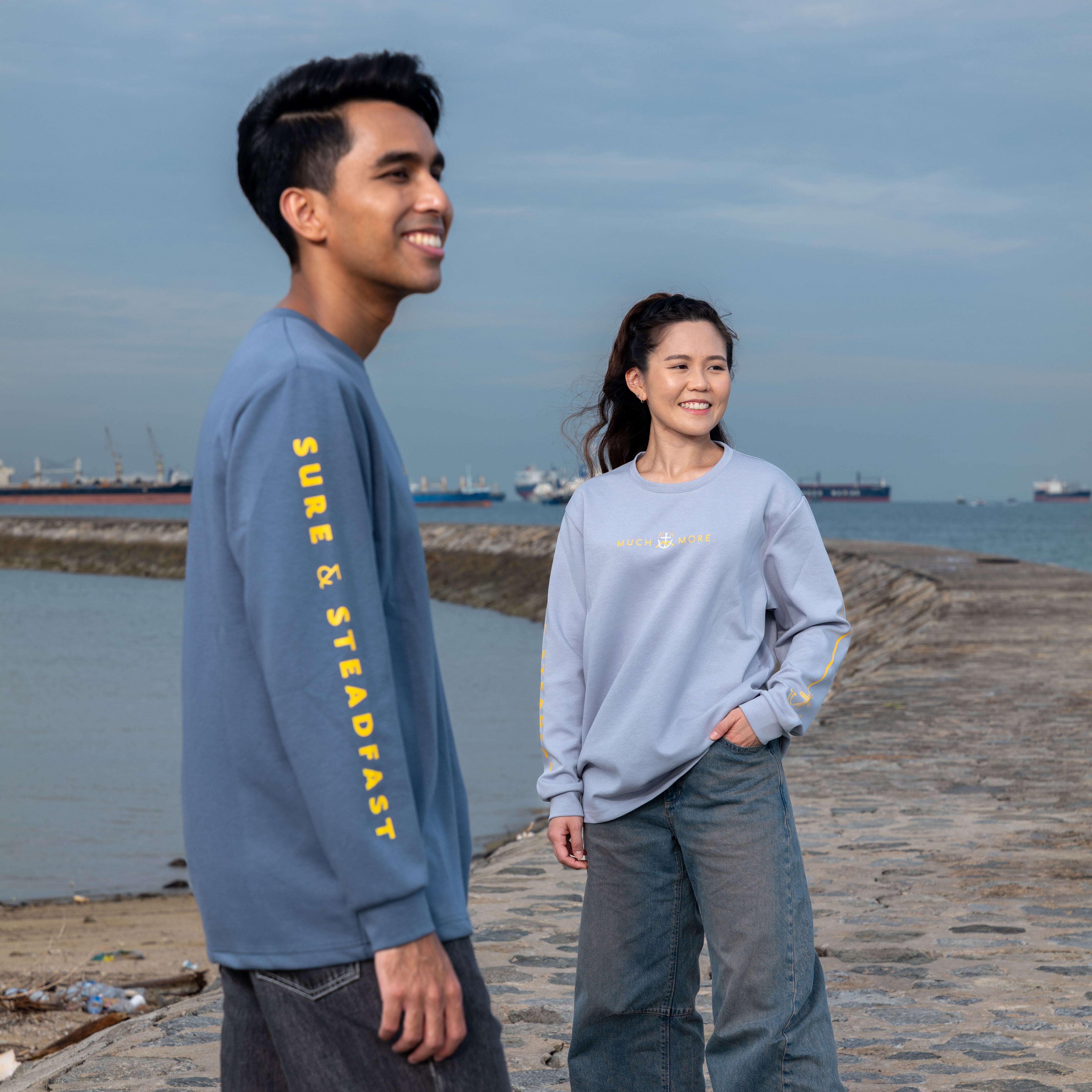 Much More Long-Sleeve Pullover, Light Grey (KJV)