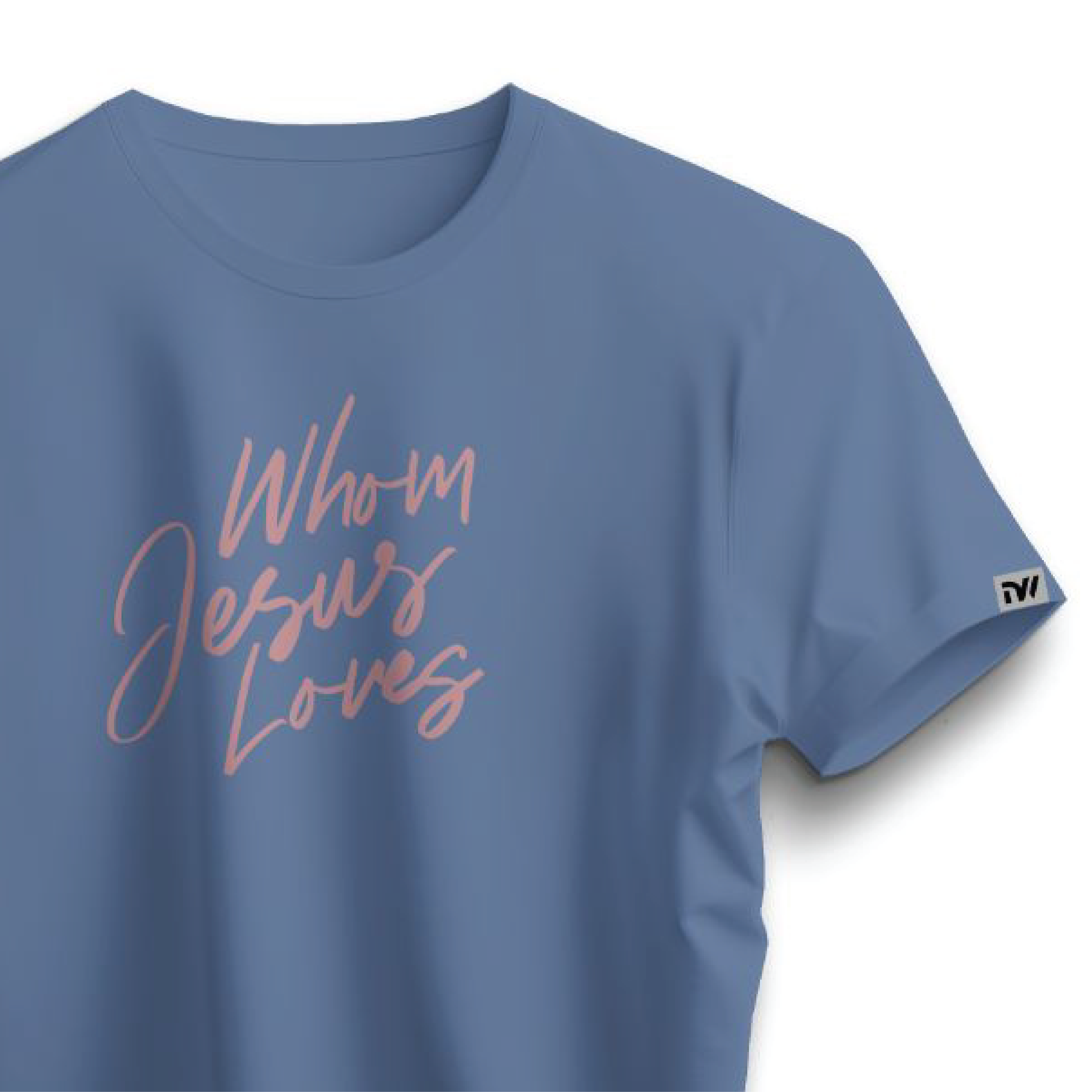 Adult T-shirt Whom Jesus Loves, Stonewashed Blue