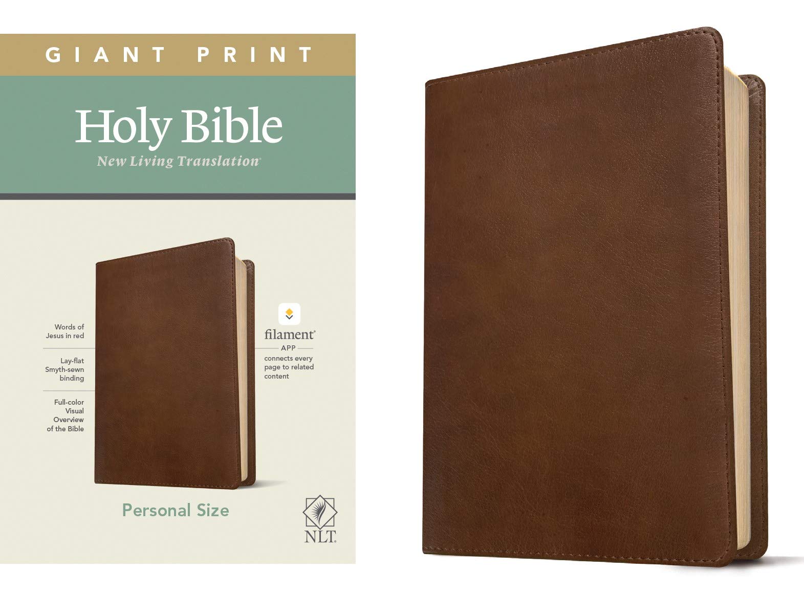 ROCKONLINE | NLT Personal Size Giant Print, Leatherlike, Rustic Brown (Filament Bible App) | Tyndale | New Creation Church | NCC | Joseph Prince | ROCK Bookshop | ROCK Bookstore | Star Vista | Free delivery for Singapore Orders above $50.