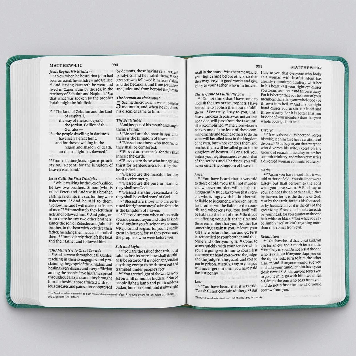 ROCKONLINE | New Creation Church | NCC | Joseph Prince | ROCK Bookshop | ROCK Bookstore | Star Vista | ESV | Thinline Bible | ESV Large Print Value Thinline Bible, TruTone Turquoise Emblem | Free delivery for Singapore Orders above $50.