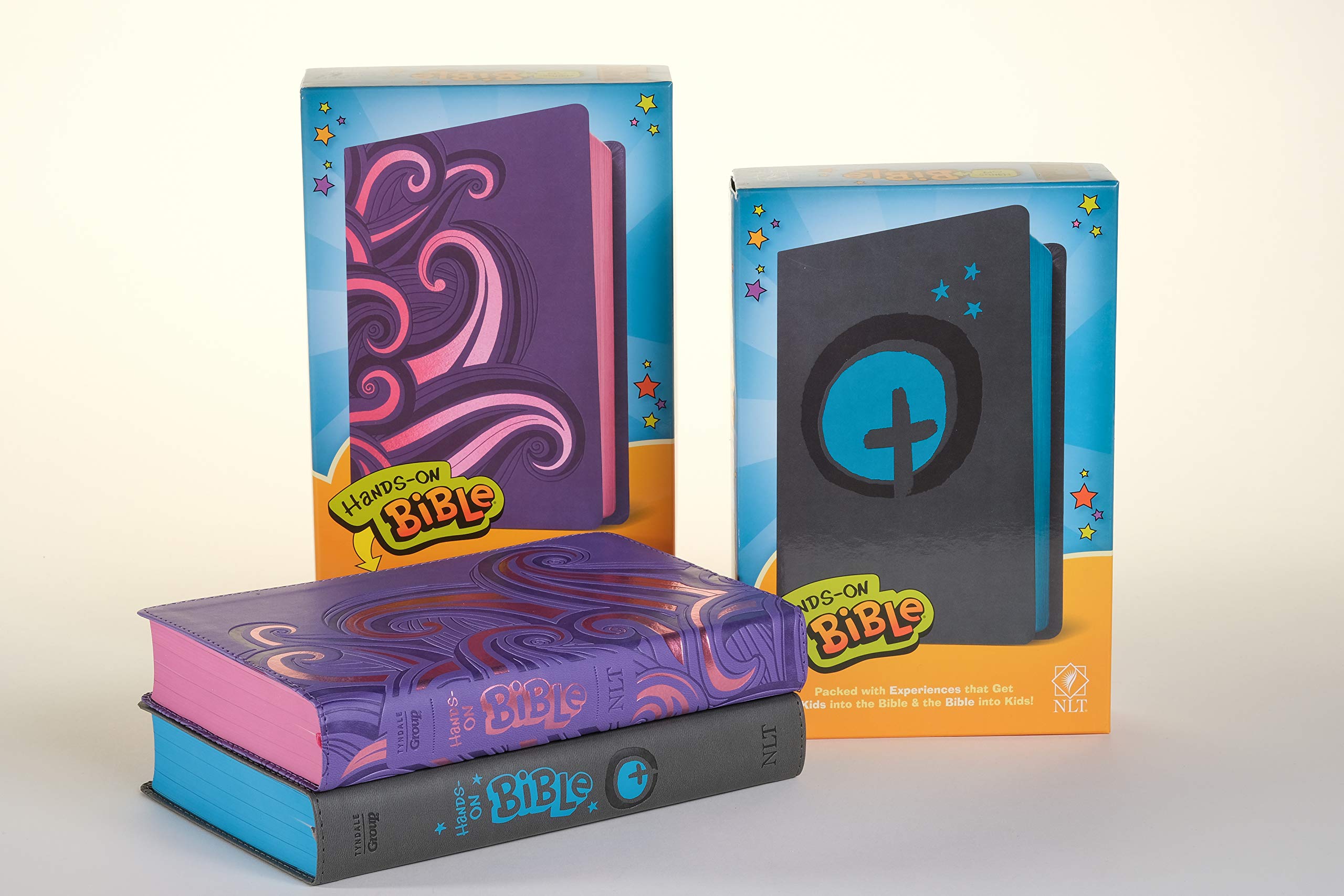 ROCKONLINE | NLT Hands On Bible, Leatherlike Purple/Pink Swirls | Children | Tweens | Tyndale | New Creation Church | NCC | Joseph Prince | ROCK Bookshop | ROCK Bookstore | Star Vista | Free delivery for Singapore Orders above $50.